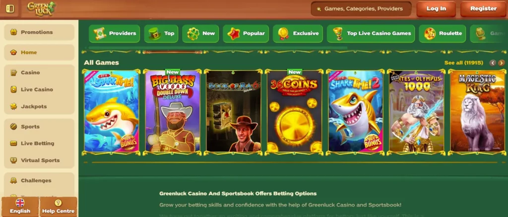 Casino Games at Greenluck NZ