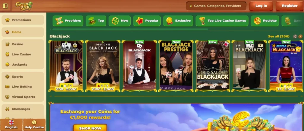 Blackjack, Roulette, and Poker Games